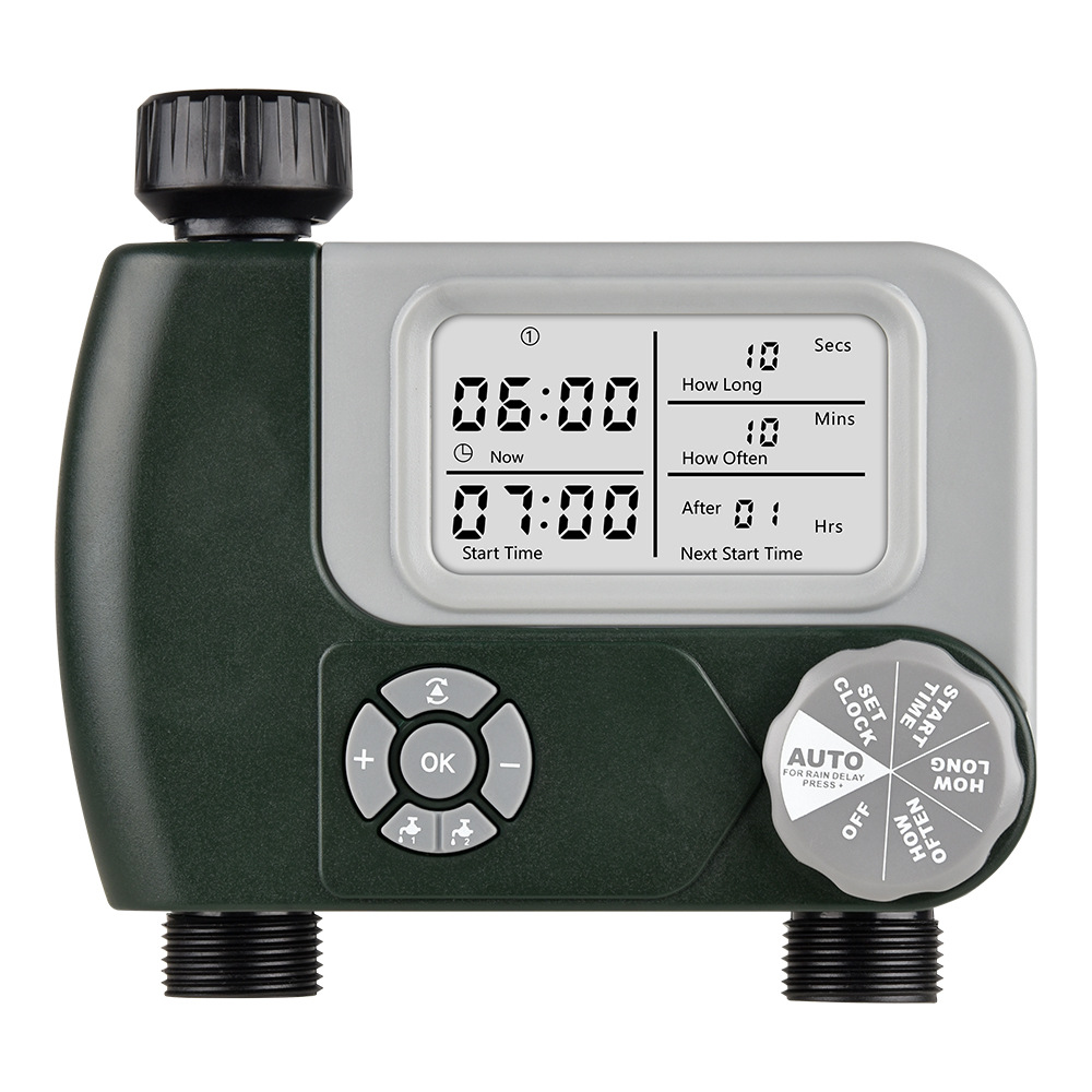 Pengontrol Irigasi Layar Besar - Timer Dual Outlet ulasan dan harga