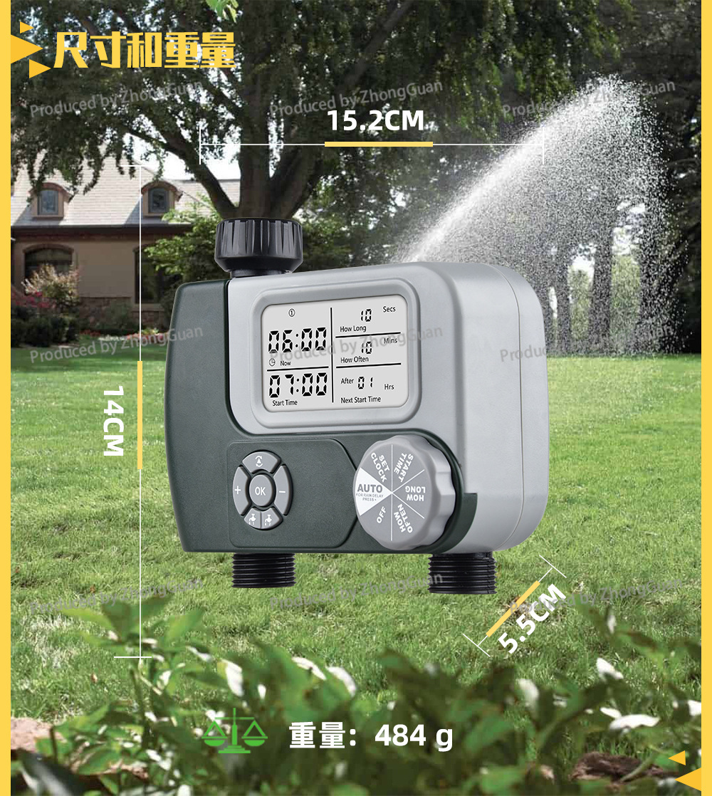 Pengontrol Irigasi Layar Besar - Timer Dual Outlet ulasan dan harga