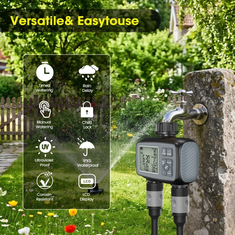 Pengatur Waktu Irigasi Cerdas  - Timer Dual Outlet ulasan dan harga