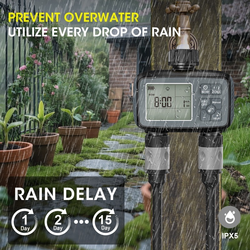 Pengatur Waktu Irigasi Cerdas  - Timer Dual Outlet ulasan dan harga