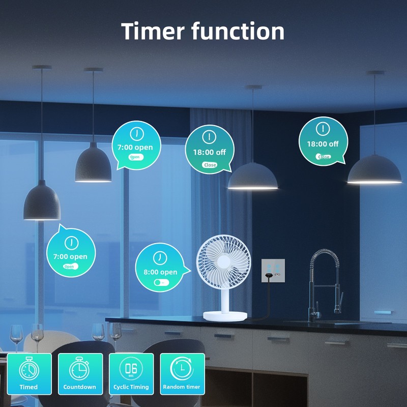 MOES Tuya, Steker Pintar WiFi  - Timer Dual Outlet ulasan dan harga